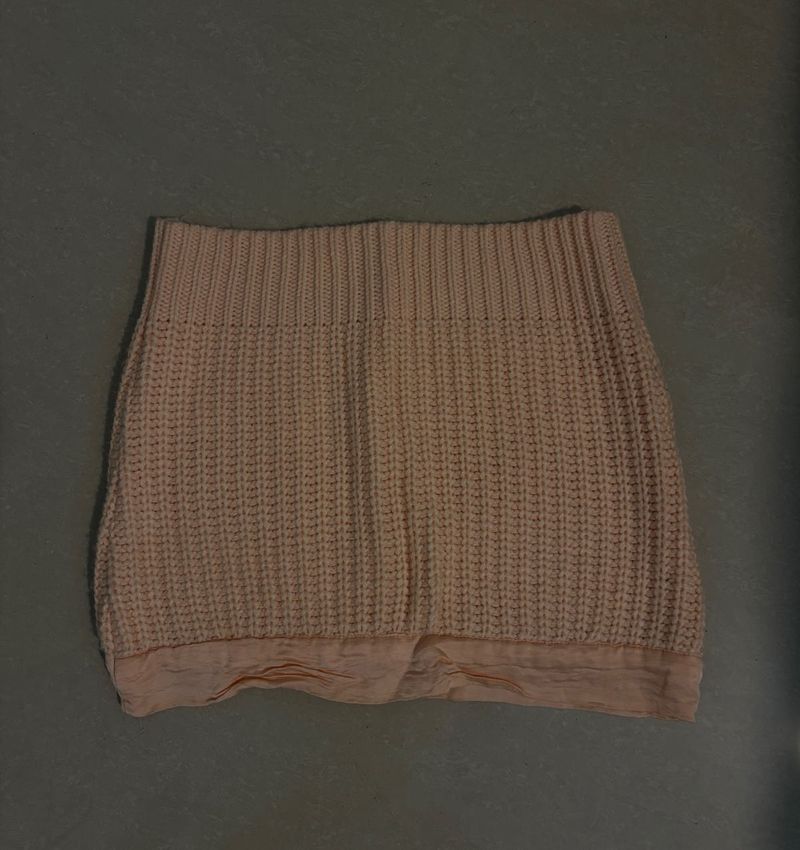 crochet knit peach mini skirt pinteresty trendy