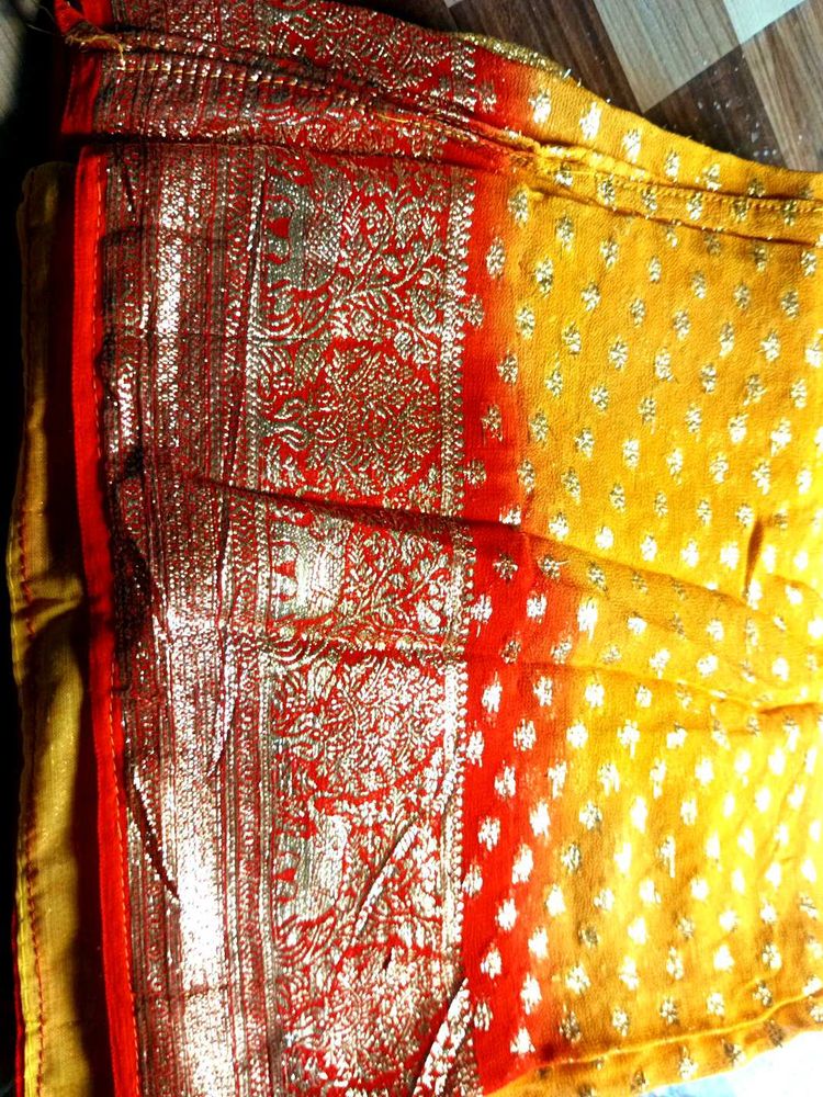 Red Yellow Saree blouse size 44 fix rate