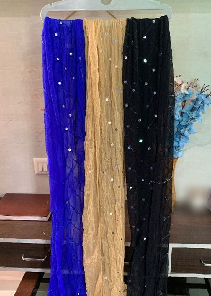 Sparkling Dupattas - Blue, Gold, Black
