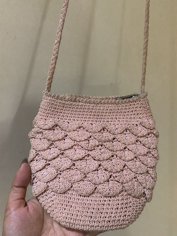 Chic Crochet Sling Bag