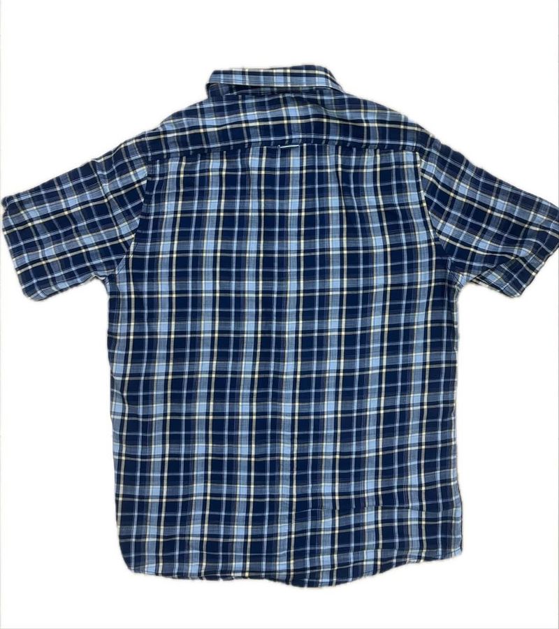 Blue Plaid Turtle Short Sleeve Shirt