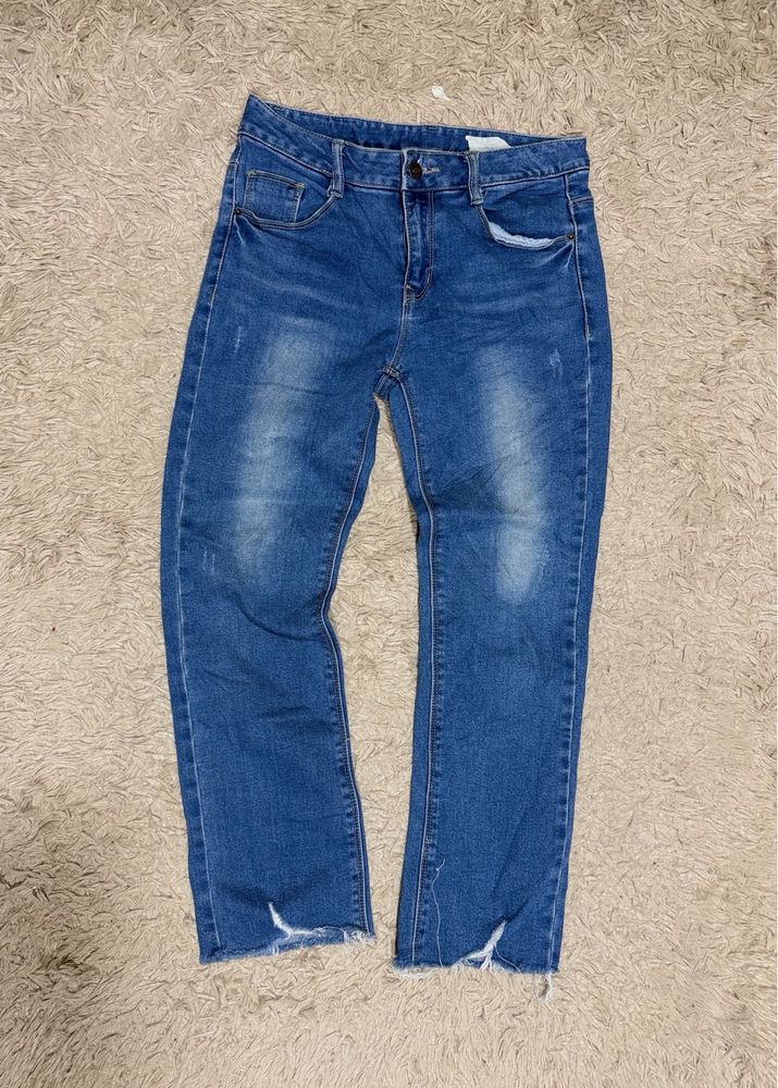 Blue Denim Ripped Jeans