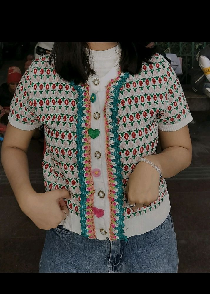 Vintage floral Crop top