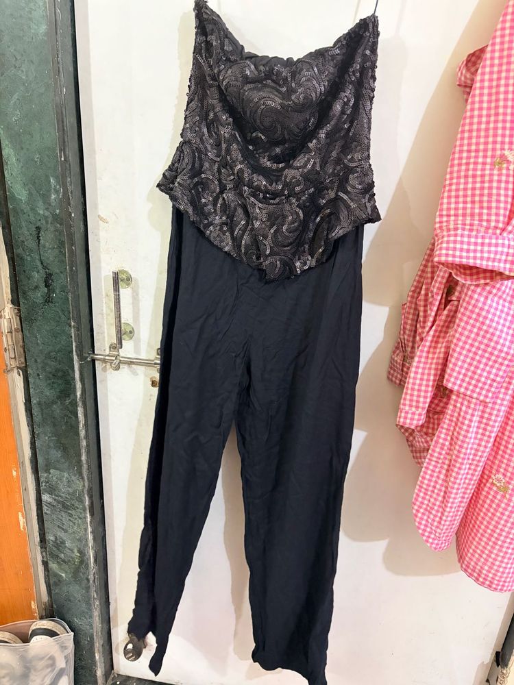 shoulder less jumpsuit