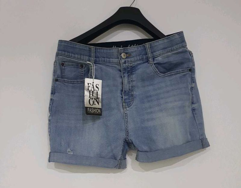 Brand New Light Wash Denim Shorts