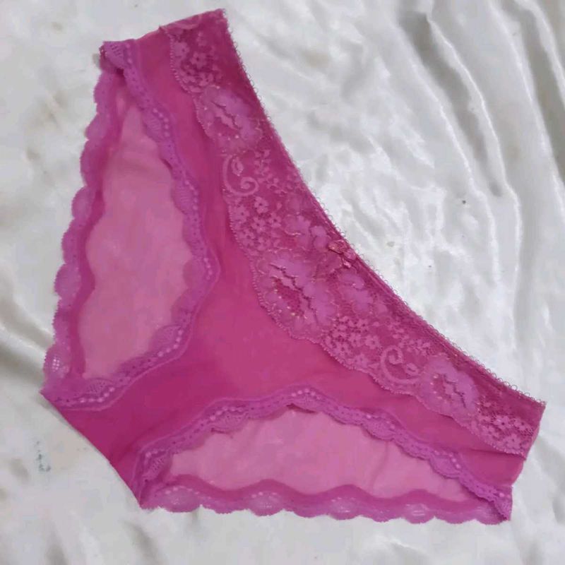 Sheer Pink Lace Briefs