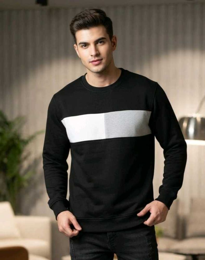 Black Color 5xl Block Sweatshirt