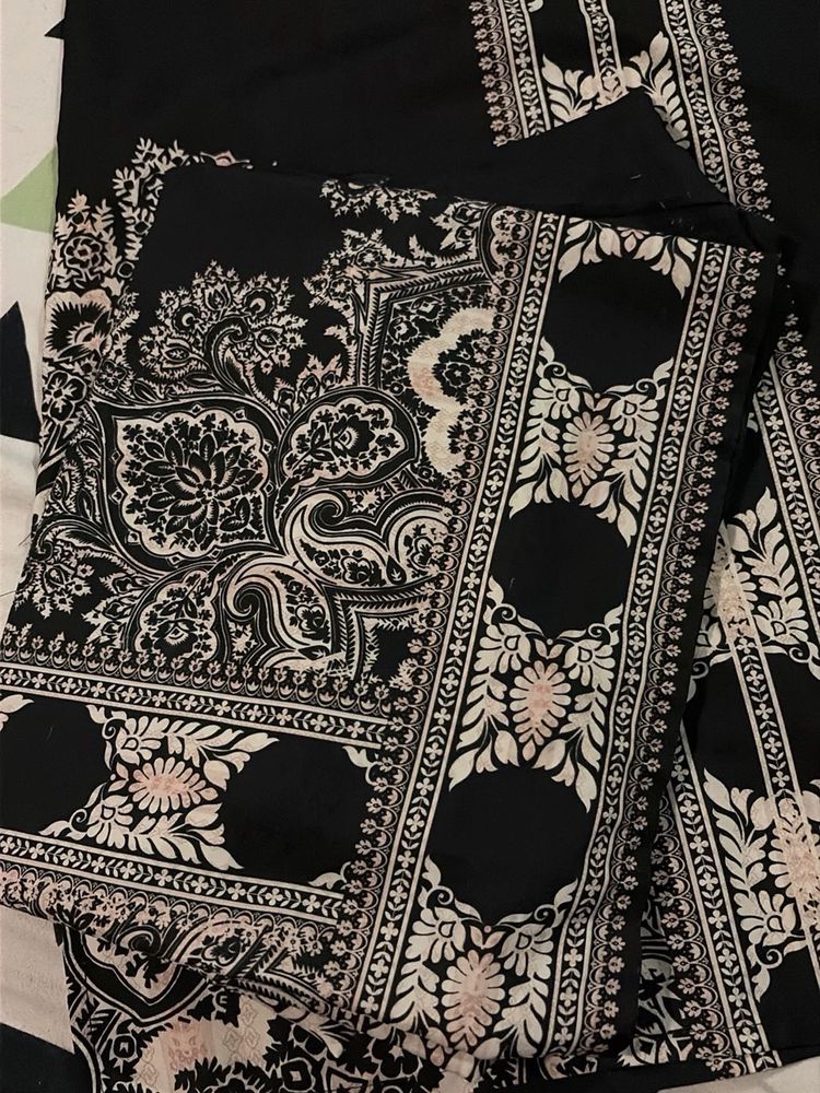 Black &amp; White Printed Ethnic Skirt