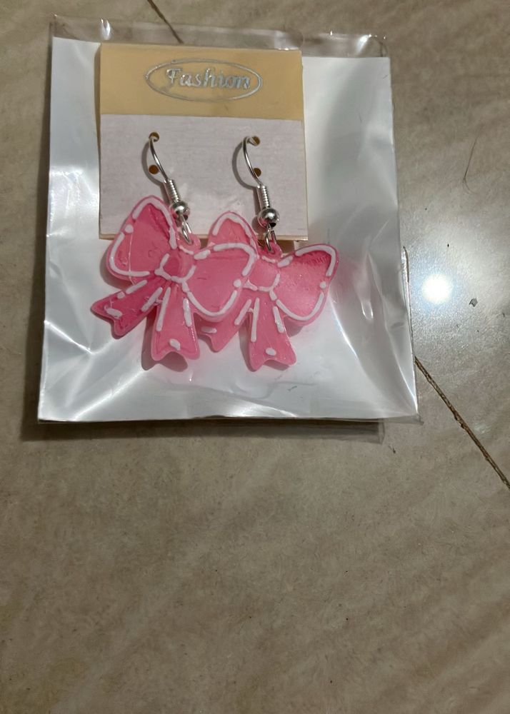 Cute Pink Bow Earrings