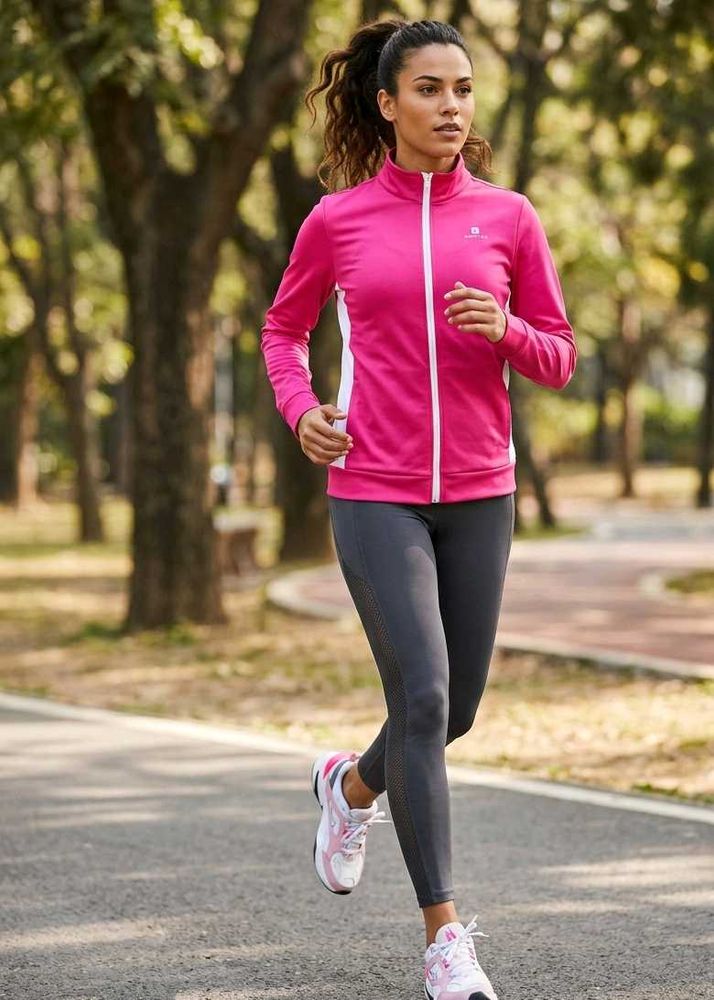 Stylish Pink Full Zip Track Jacket