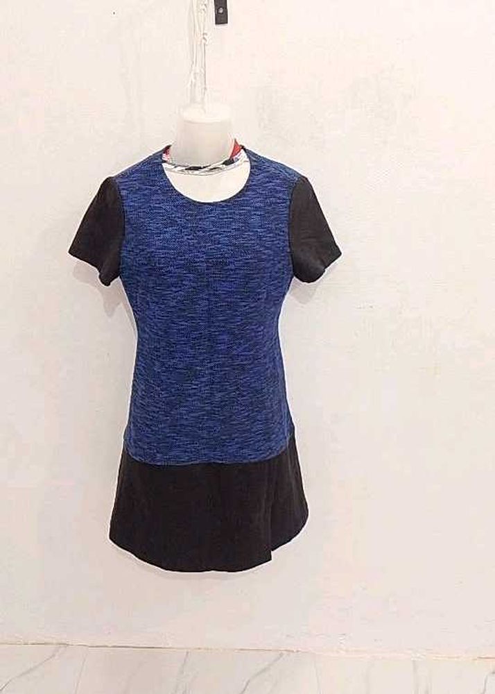Blue &amp; Black Two-Tone Dress