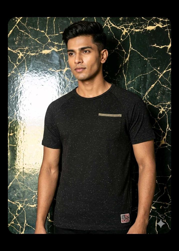 Men's Black Speckled T-Shirt