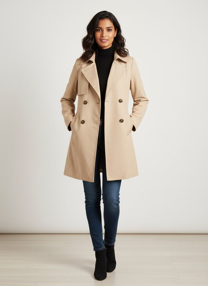Elegant Beige Trench Coat