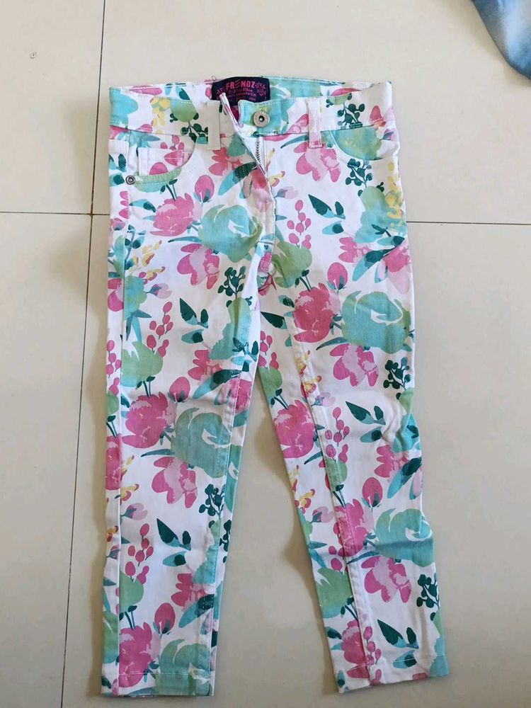 Floral Print Girls Pants