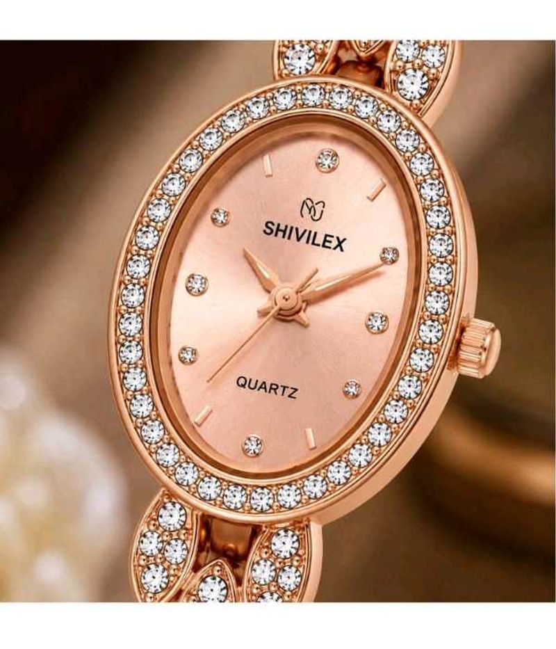SHIVILEX Rose Gold Crystal Watch