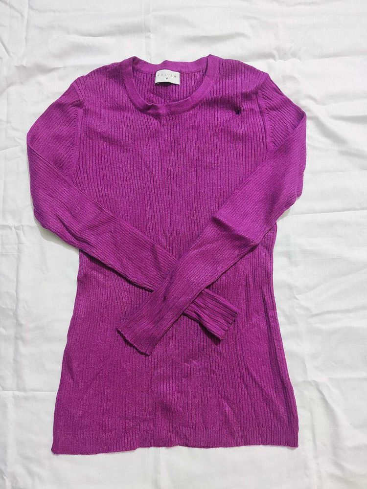 Ribbed Knit Long Sleeve Top