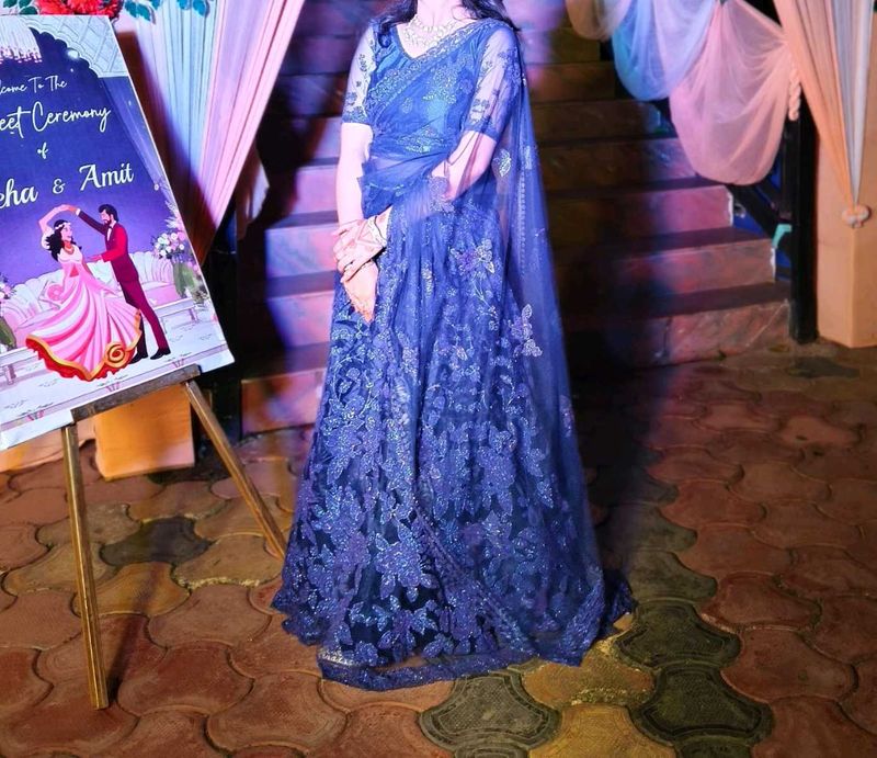 kratika😎 special Blue Embroidered Lehenga Choli