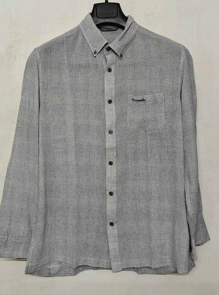 🔥Price drop Crocodile vintage Men's Grey Button-D