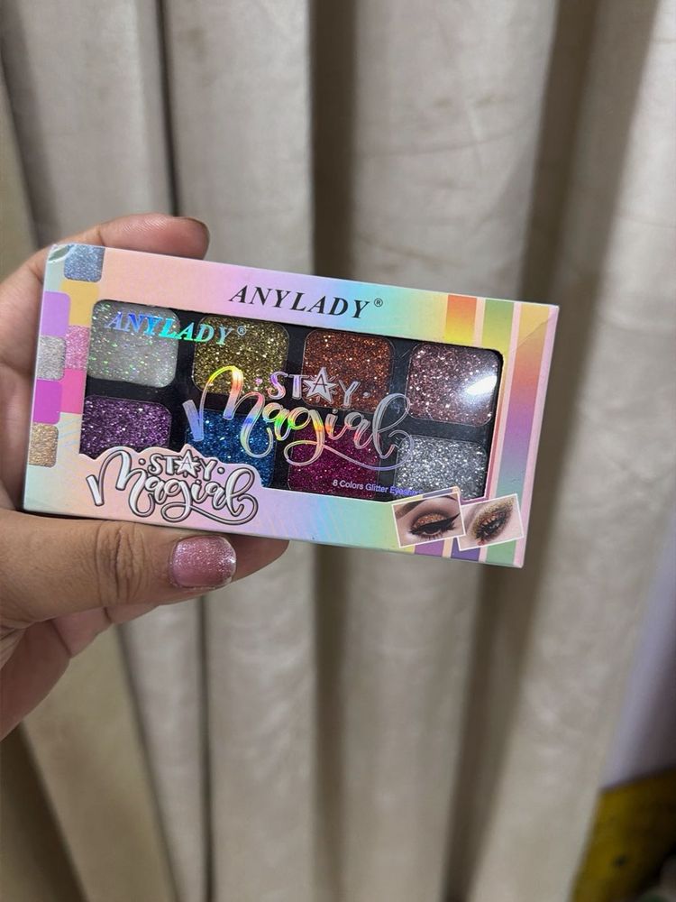 ANYLADY 8 Colors Glitter Eyeshadow Palette