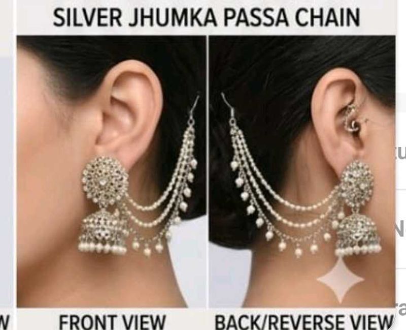 silver white chain jhumka  treditional jhumki jwel