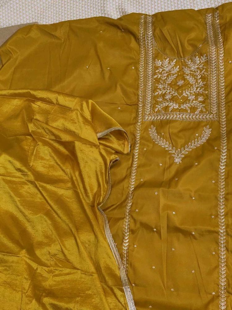 Elegant Mustard Dress Material