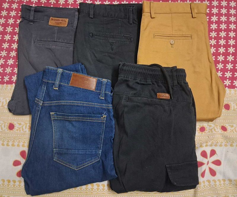Men's Casual Chinos - Set of 5