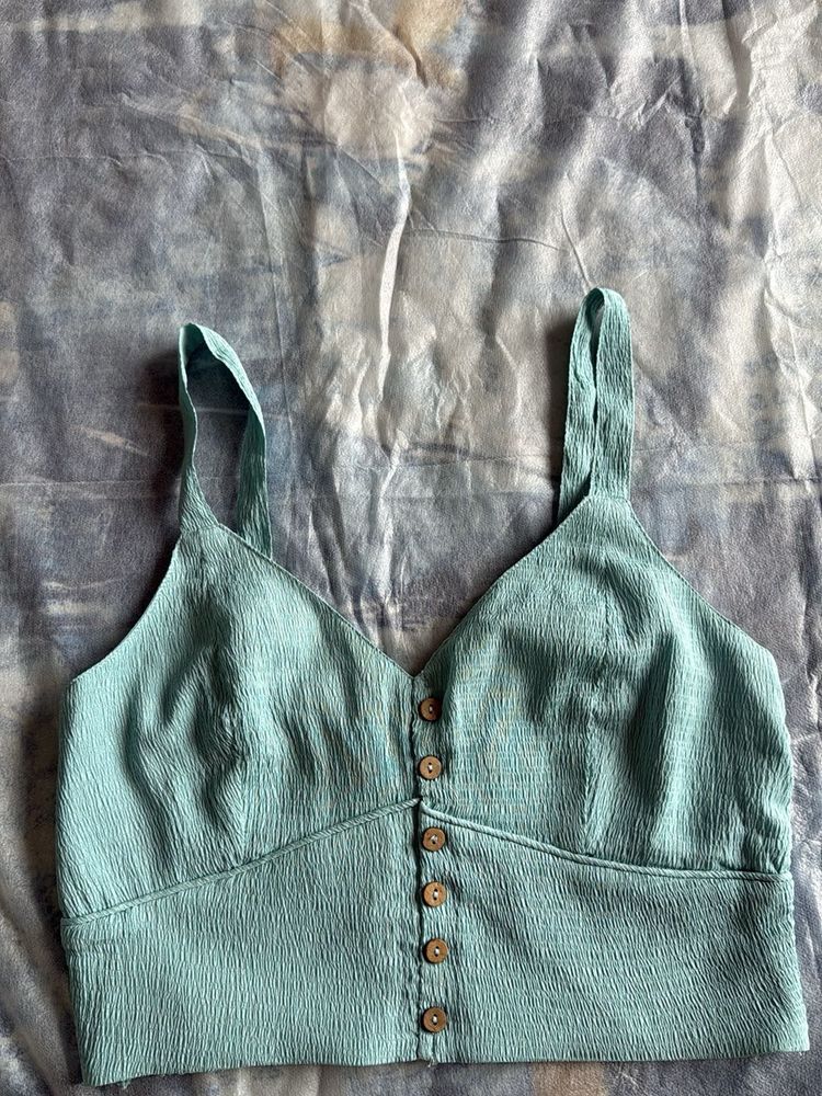 Mint Green Cropped Cami Top