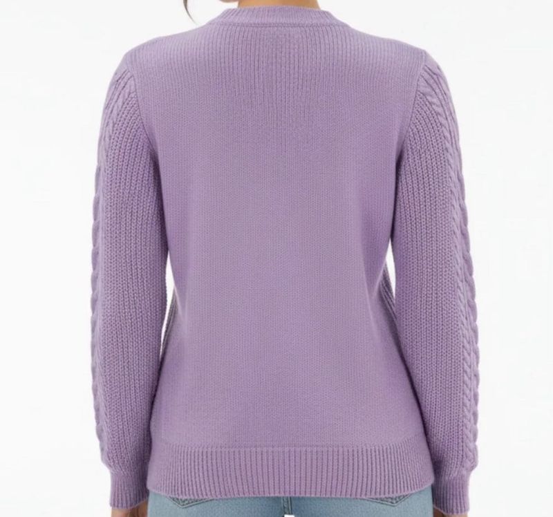 Purple Cable Knit Sweater