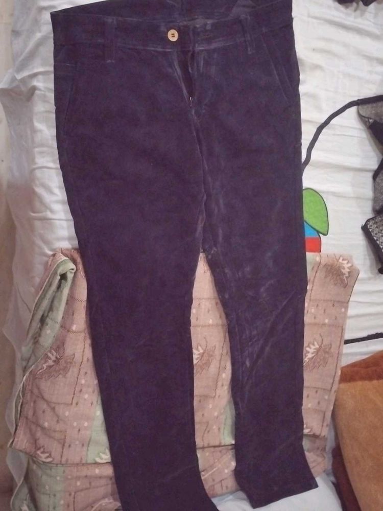 Dark Blue Velvet Pants
