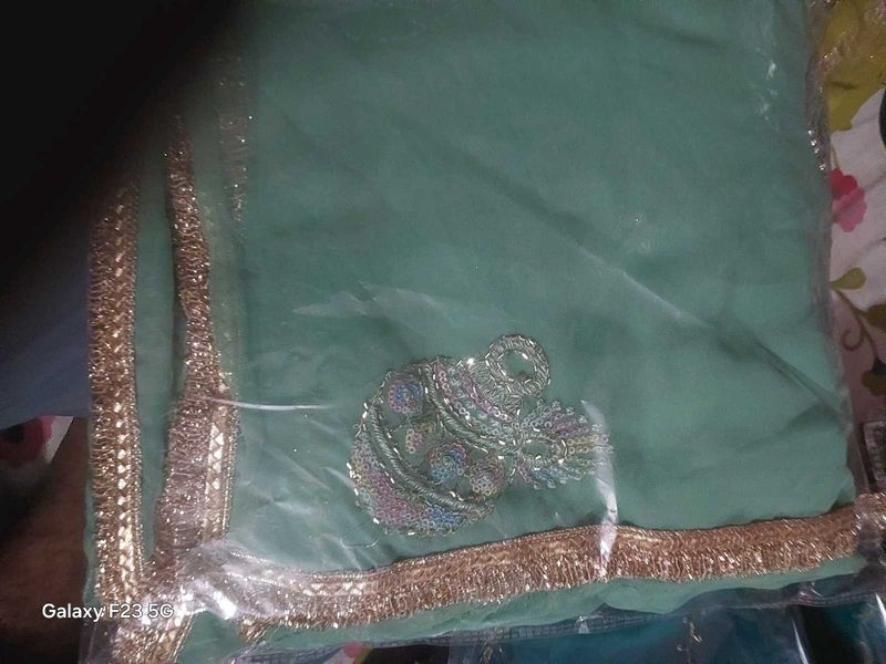 Elegant Sea Green Saree
