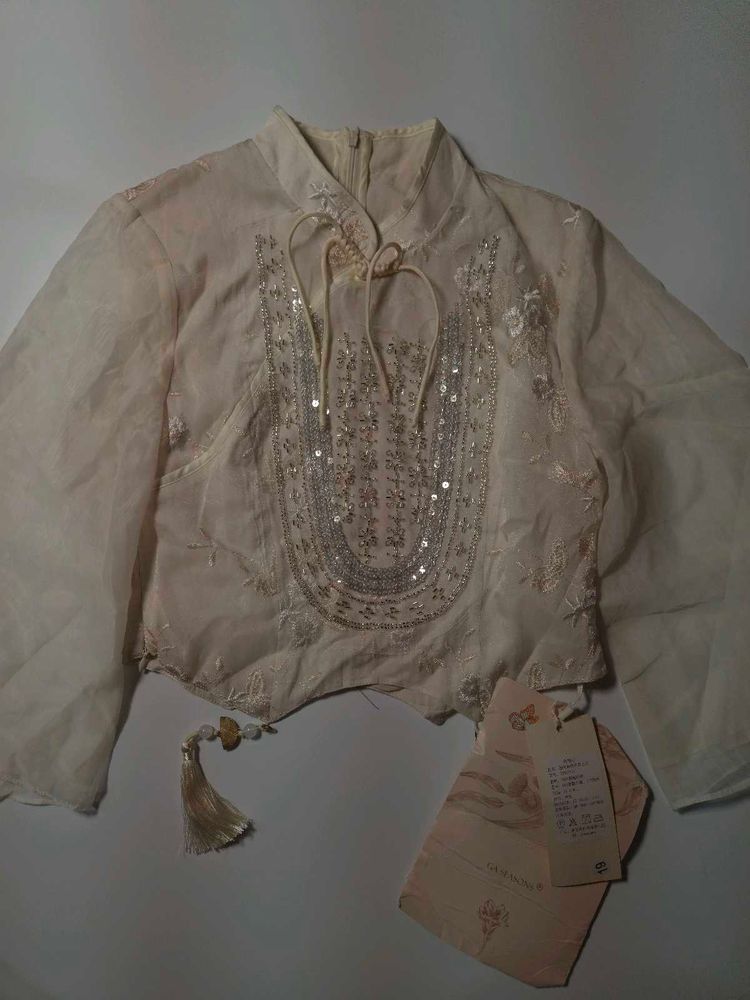 Beaded cheongsam top