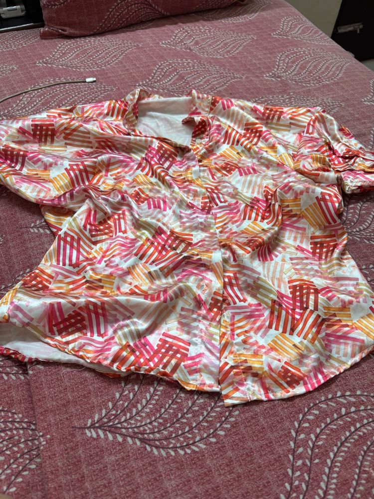 Vibrant Printed Button-Up Shirt
