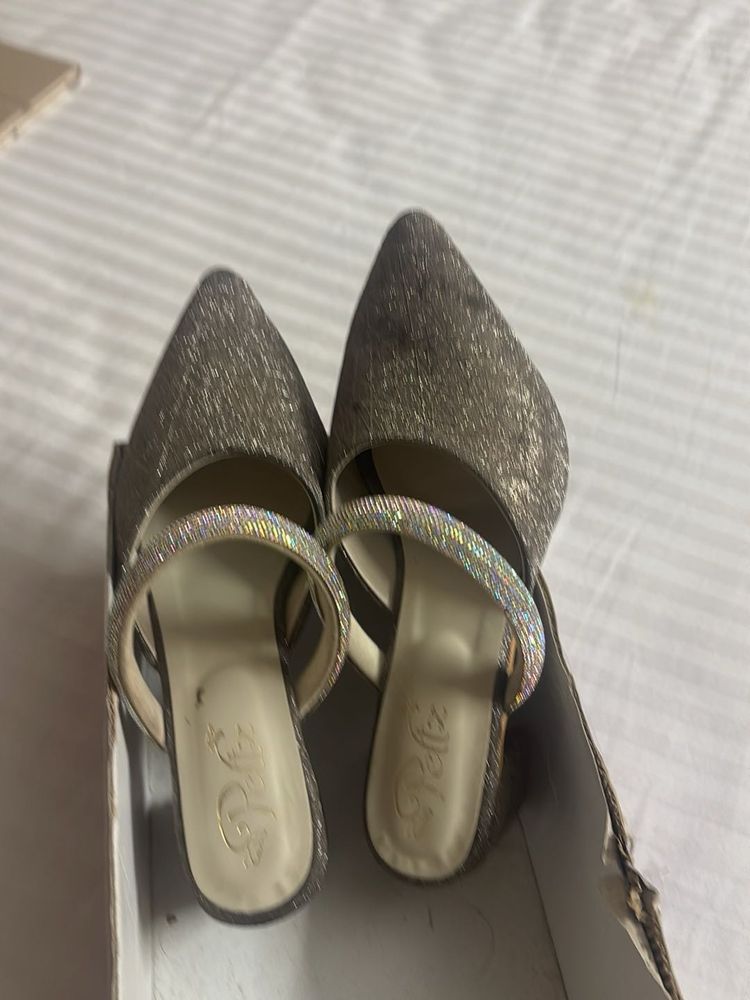 Sparkly Wedge Heels with Straps