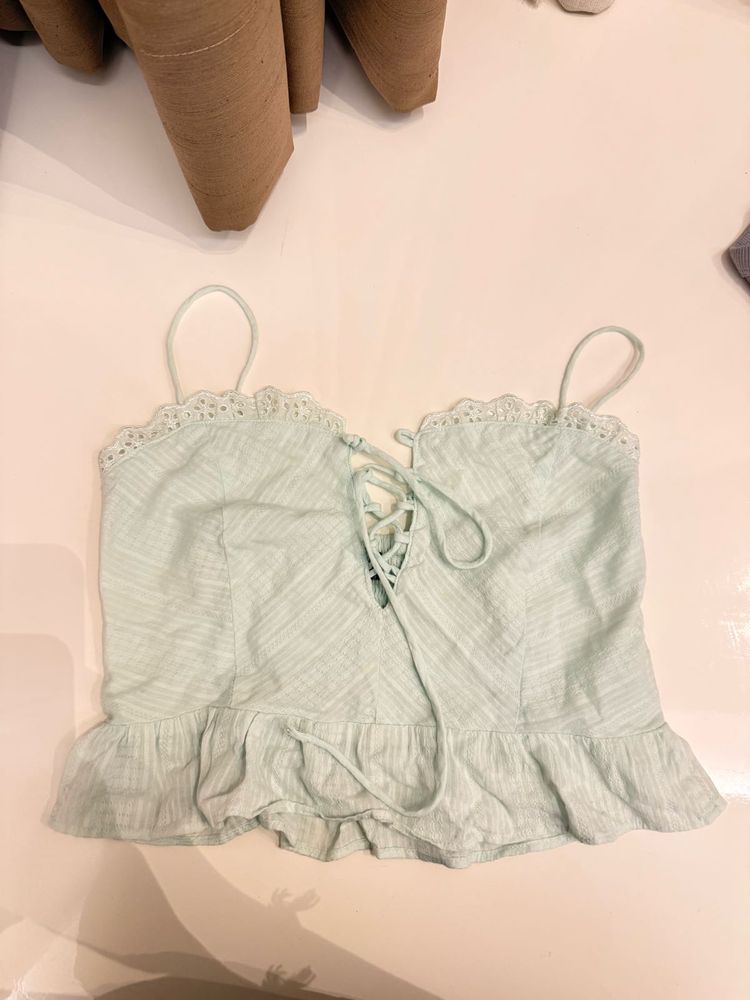 ❗️Light Blue Lace Trim Camisole Top❗️