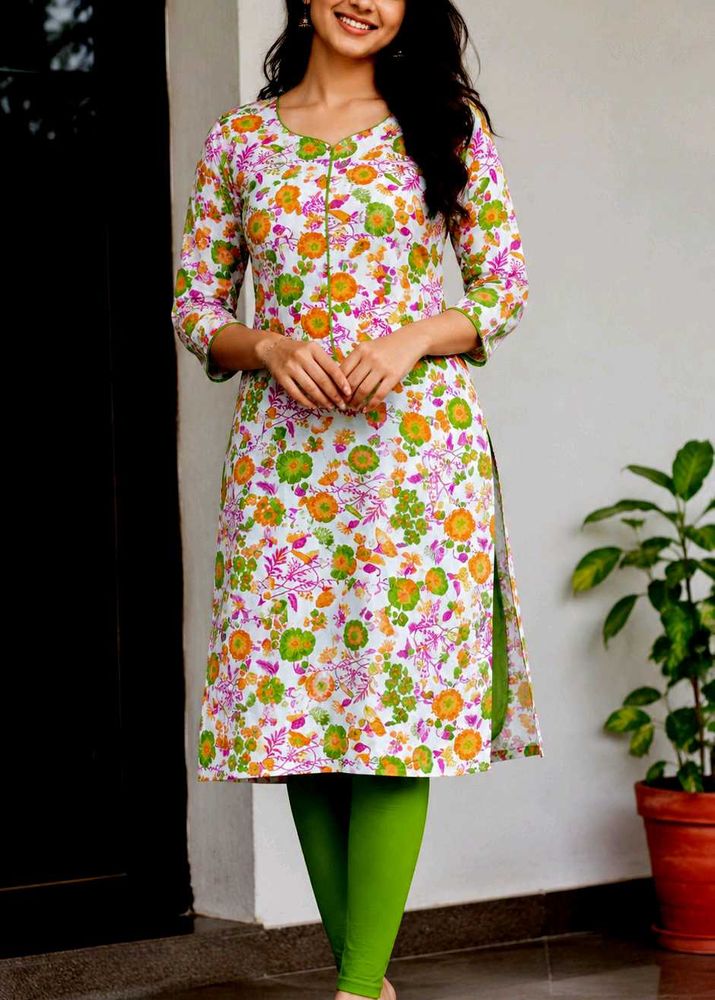 Vibrant Floral Print Kurta