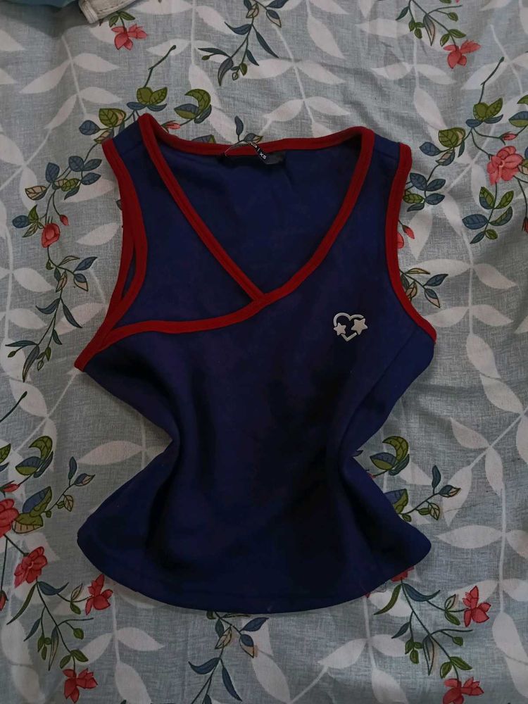 navy blue wrap tank top