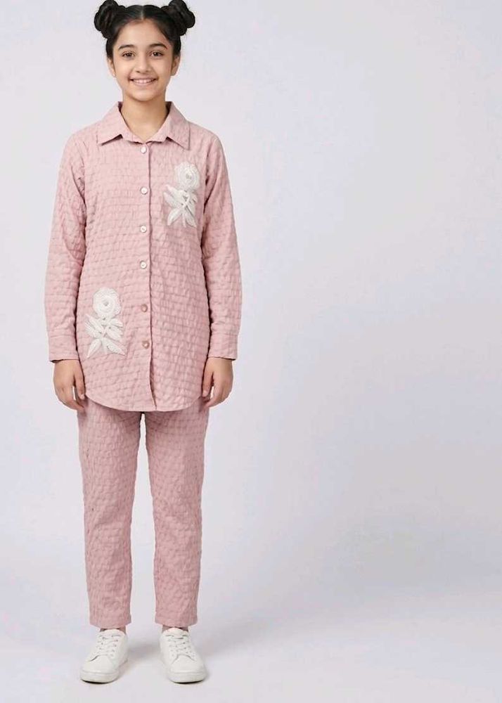 Pink cord set for girls