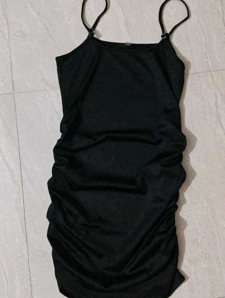 Slinky Black Spaghetti Strap Dress