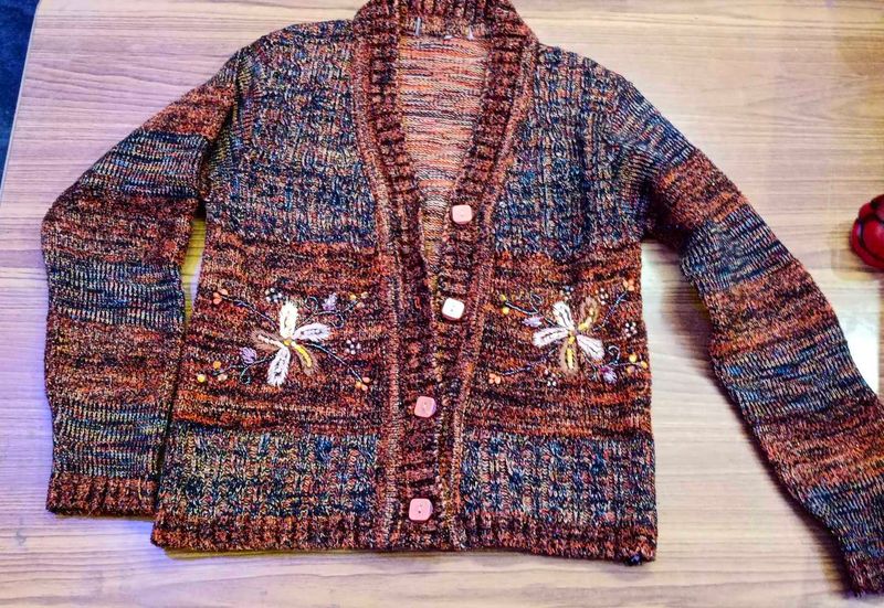 Embroidered Knit Cardigan