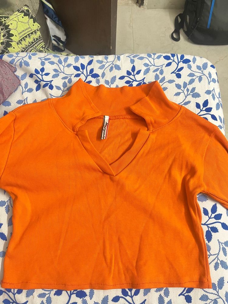 Stylish Orange Crop Top