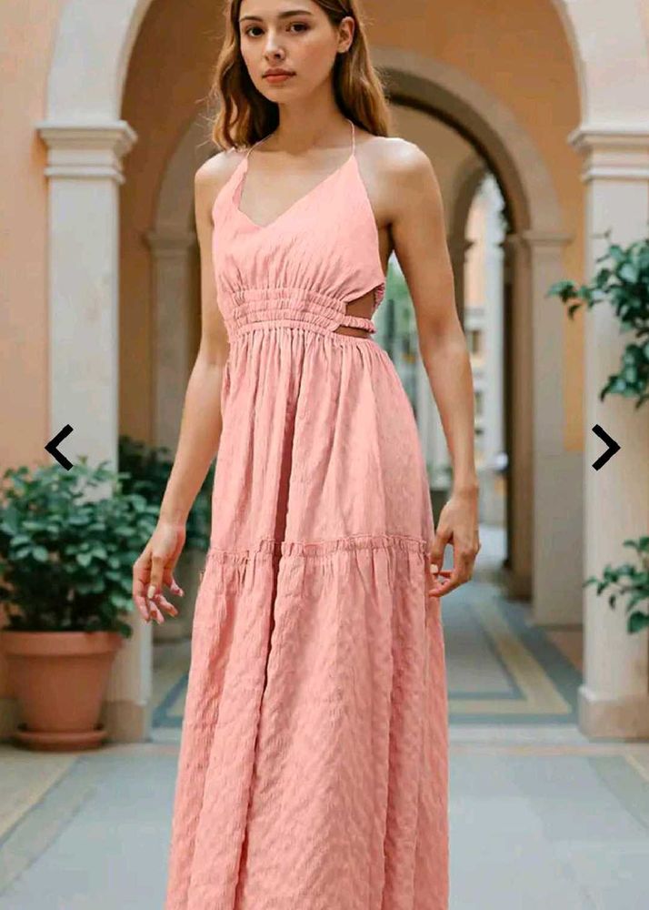 Peach Tiered Maxi Dress