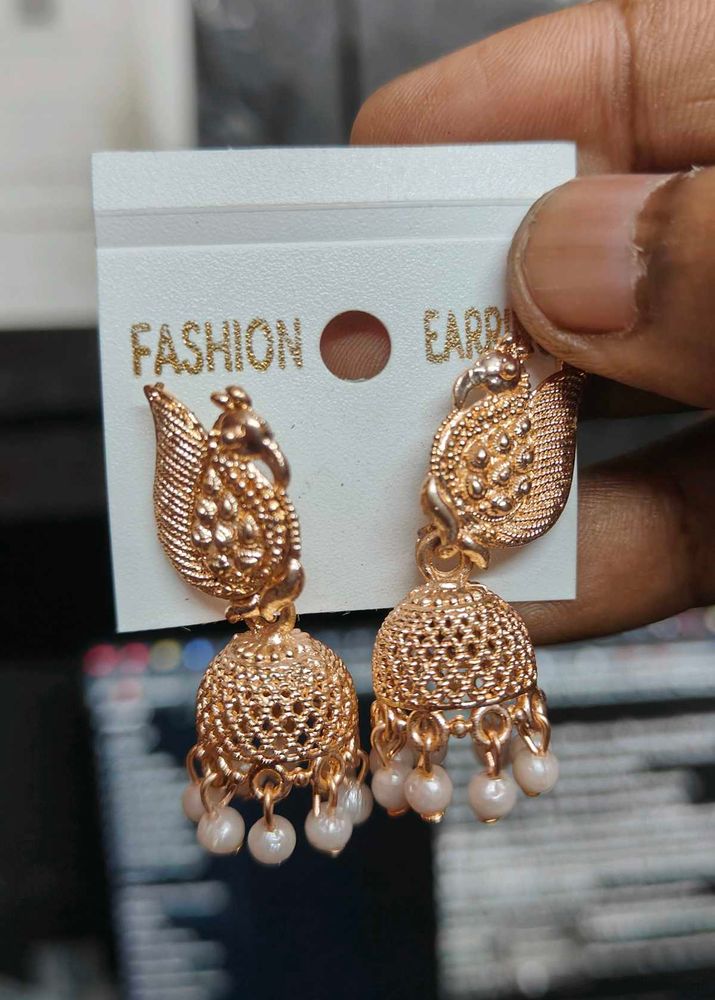 Elegant Peacock Jhumka Earrings