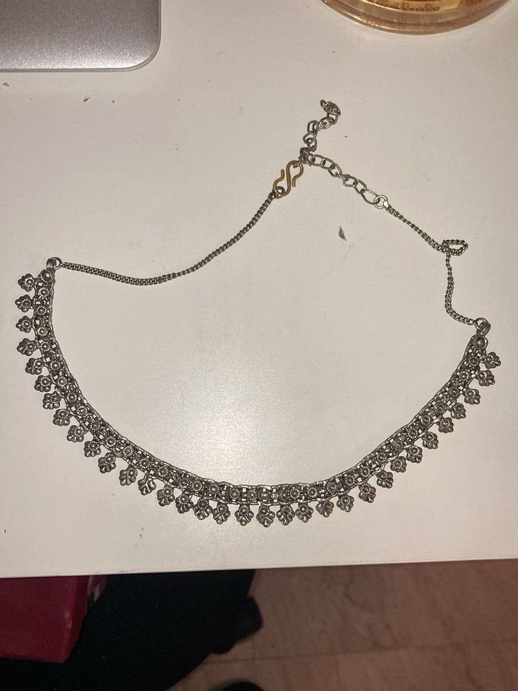 Boho Silver oxidised Necklace