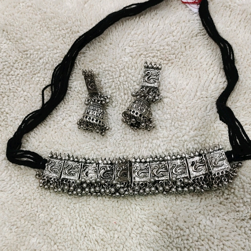 oxidised necklace set