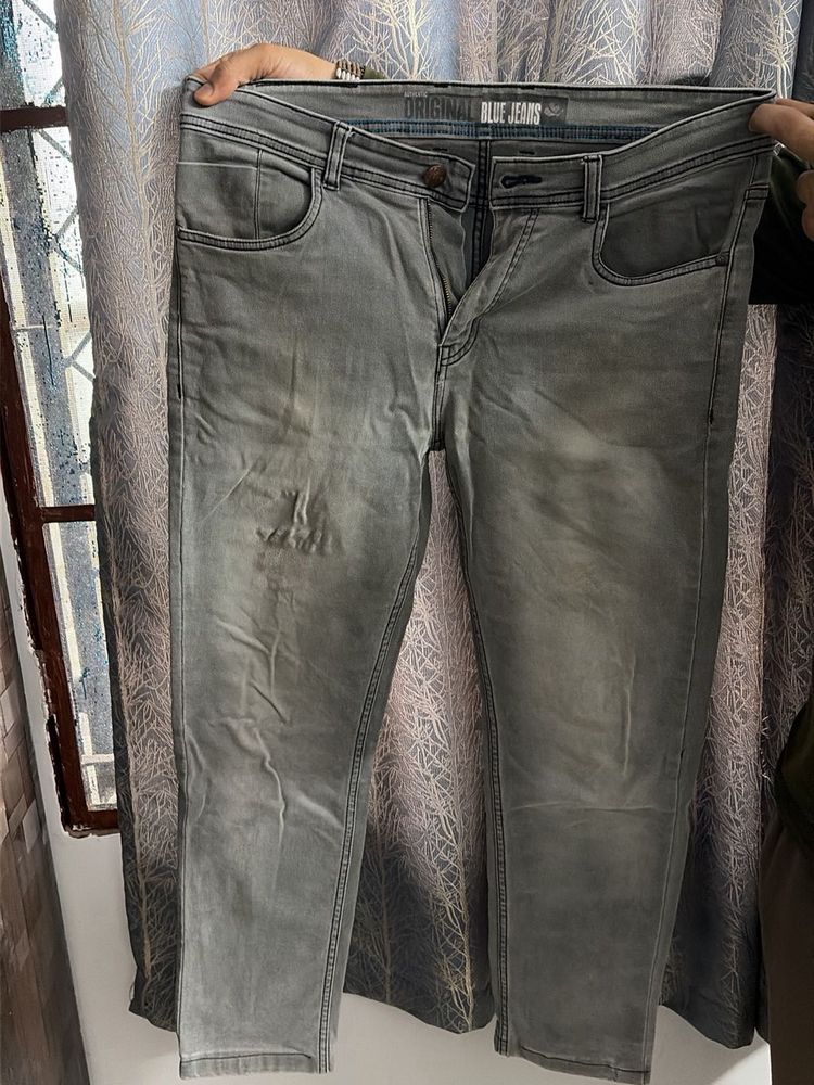 Men's Grey Blue Jeans