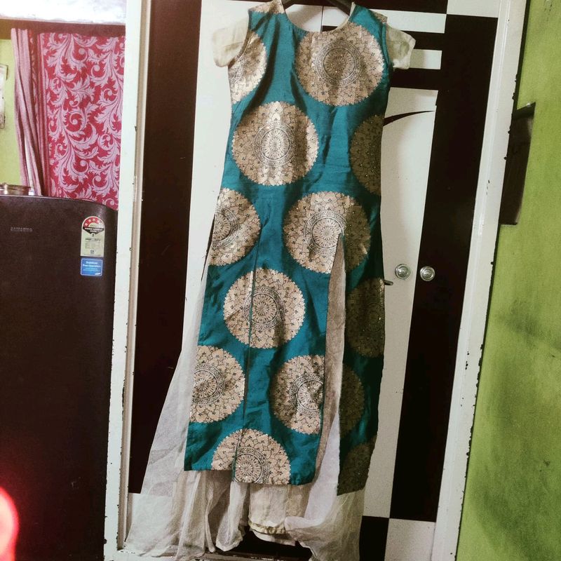 Beautiful Dress In 3 Piece Gown+ Jacket+Dupatta
