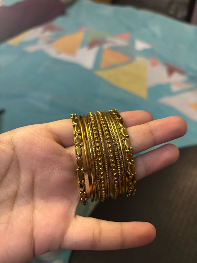 Golden Traditional Bangles Set ✨