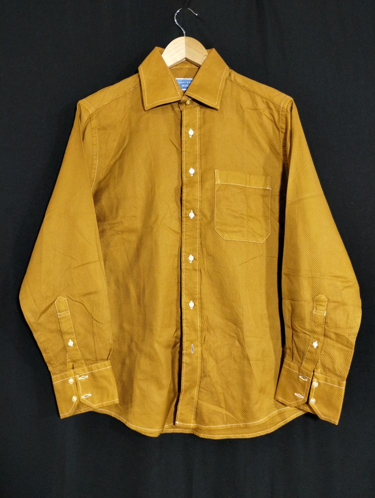 Thomas Scott Dark Brown Collar Neck Casual Shirt (Men)