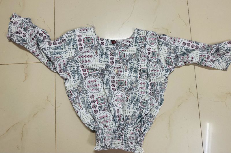Printed Long Sleeve Blouse