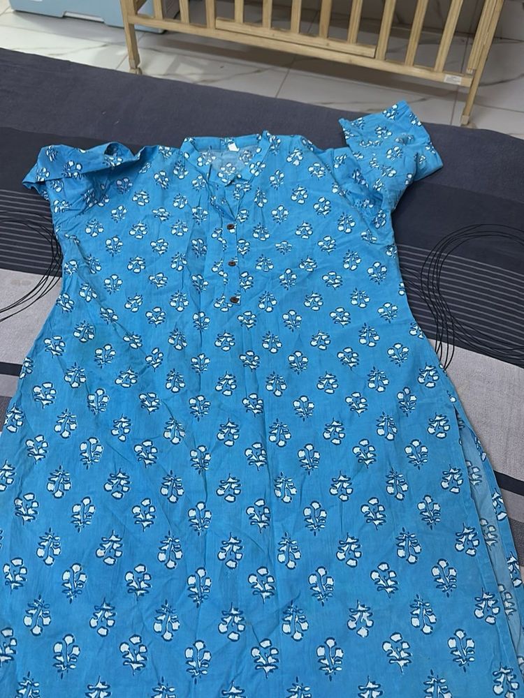 Blue Printed Kurta